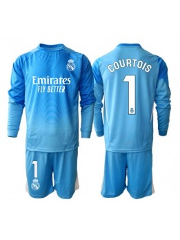 Real Madrid Thibaut Courtois #1 Målvakt Replika Hemmakläder Barn 2025-26 Långärmad (+ byxor)